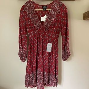 Nordstrom boho red mini dress